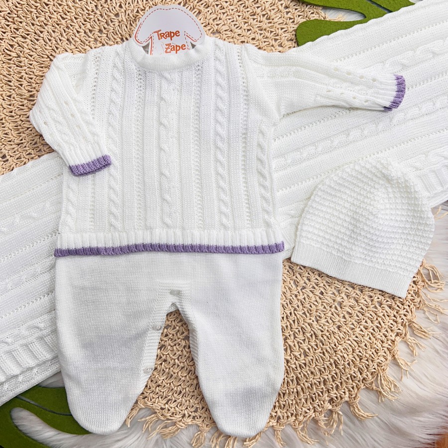  Saída de Maternidade Color - Branco e Lilás